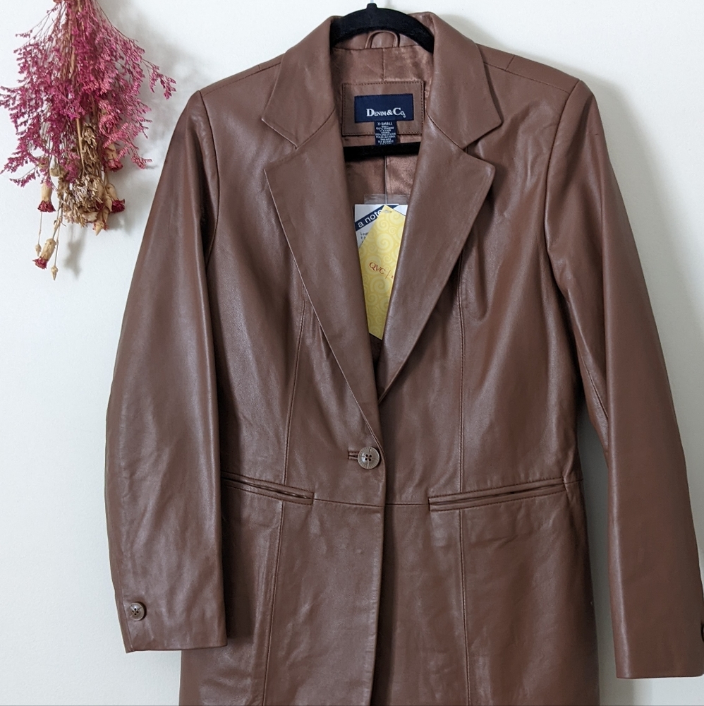 Denim & co Brown leather jacket
